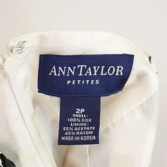 ANN TAYLOR Black & beige floral silk dress NEW - Picture 5 of 8